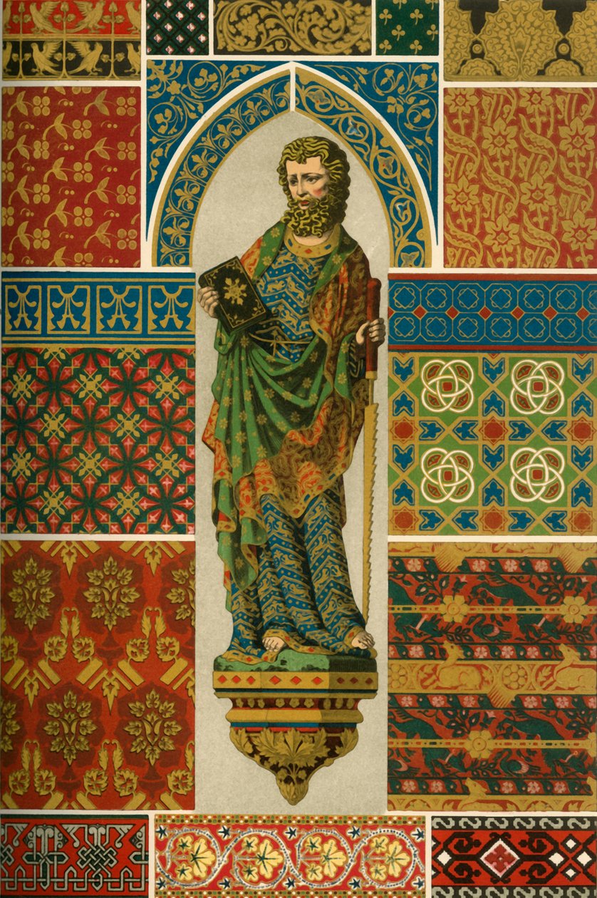 Middeleeuws weven, borduren, email en geschilderde sculptuur, 1898 door Unbekannt
