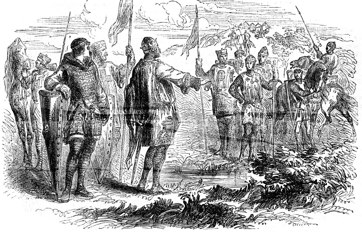 Ontmoeting van Stephen en Prins Hendrik in Wallingford, Oxfordshire, 1153 door Unbekannt