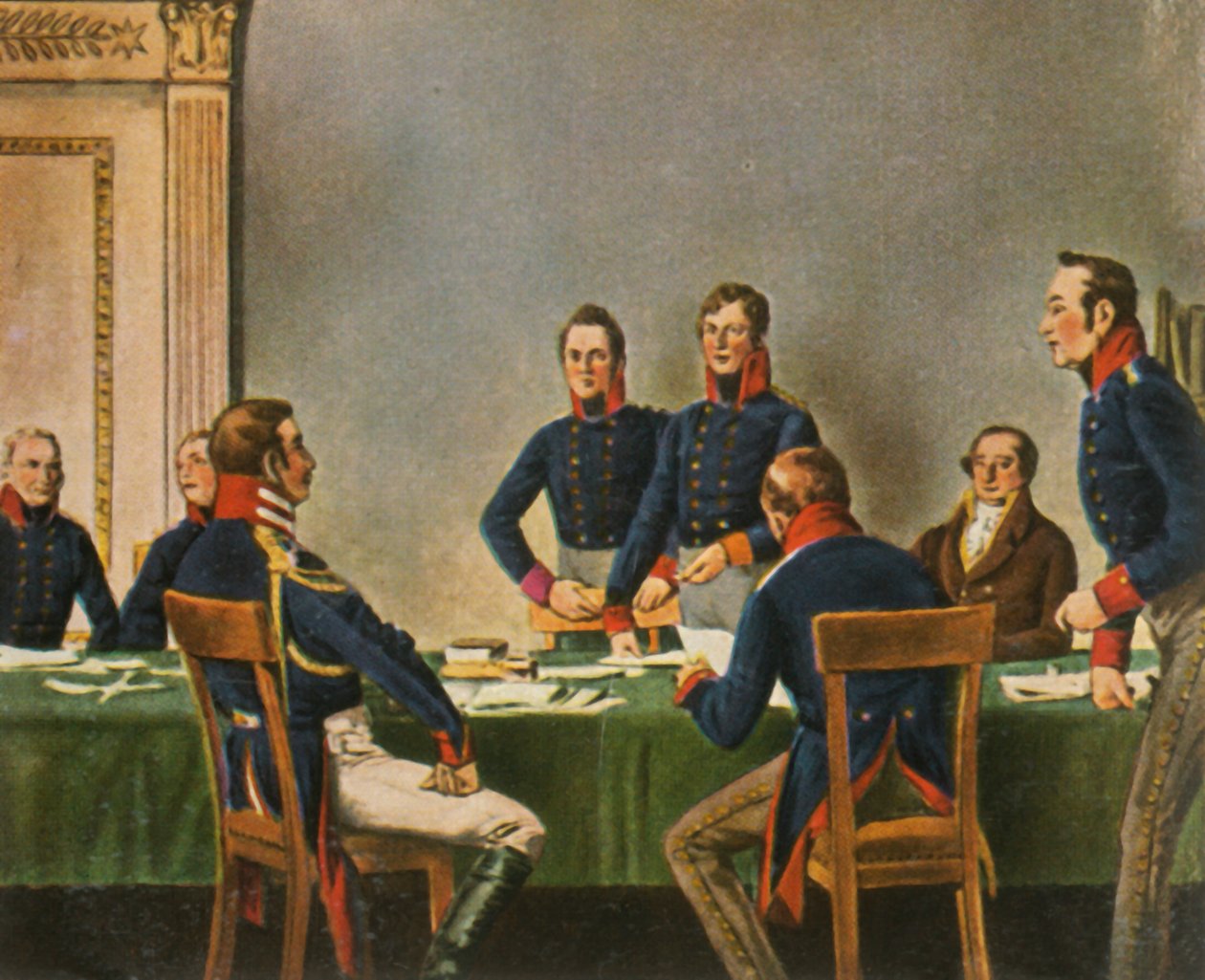 Vergadering van de Reorganisatiecommissie in Koningsbergen, 9 juli 1807 door Unbekannt