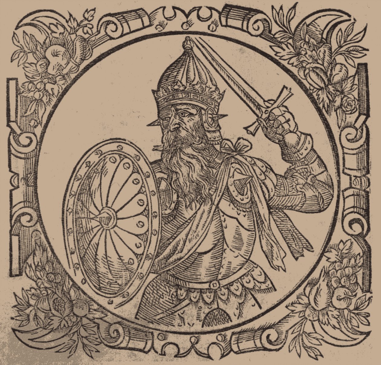 Mindaugas, Koning van Litouwen Uit: Sarmatiae Europeae desscriprio... door A. Guagnini door Unbekannt