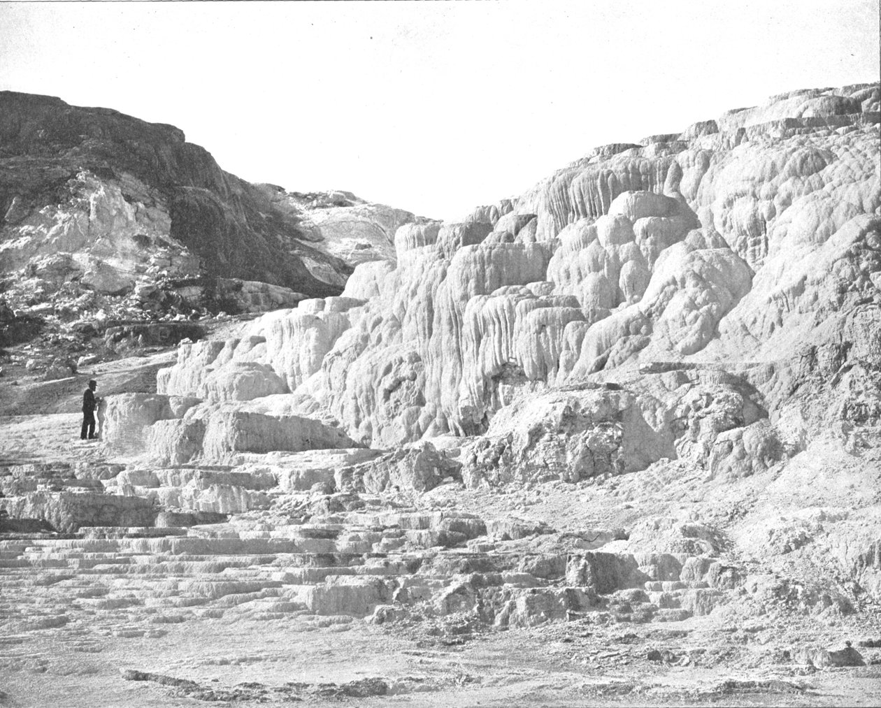 Minerva Terrace, Yellowstone Park, VS, ca. 1900 door Unbekannt