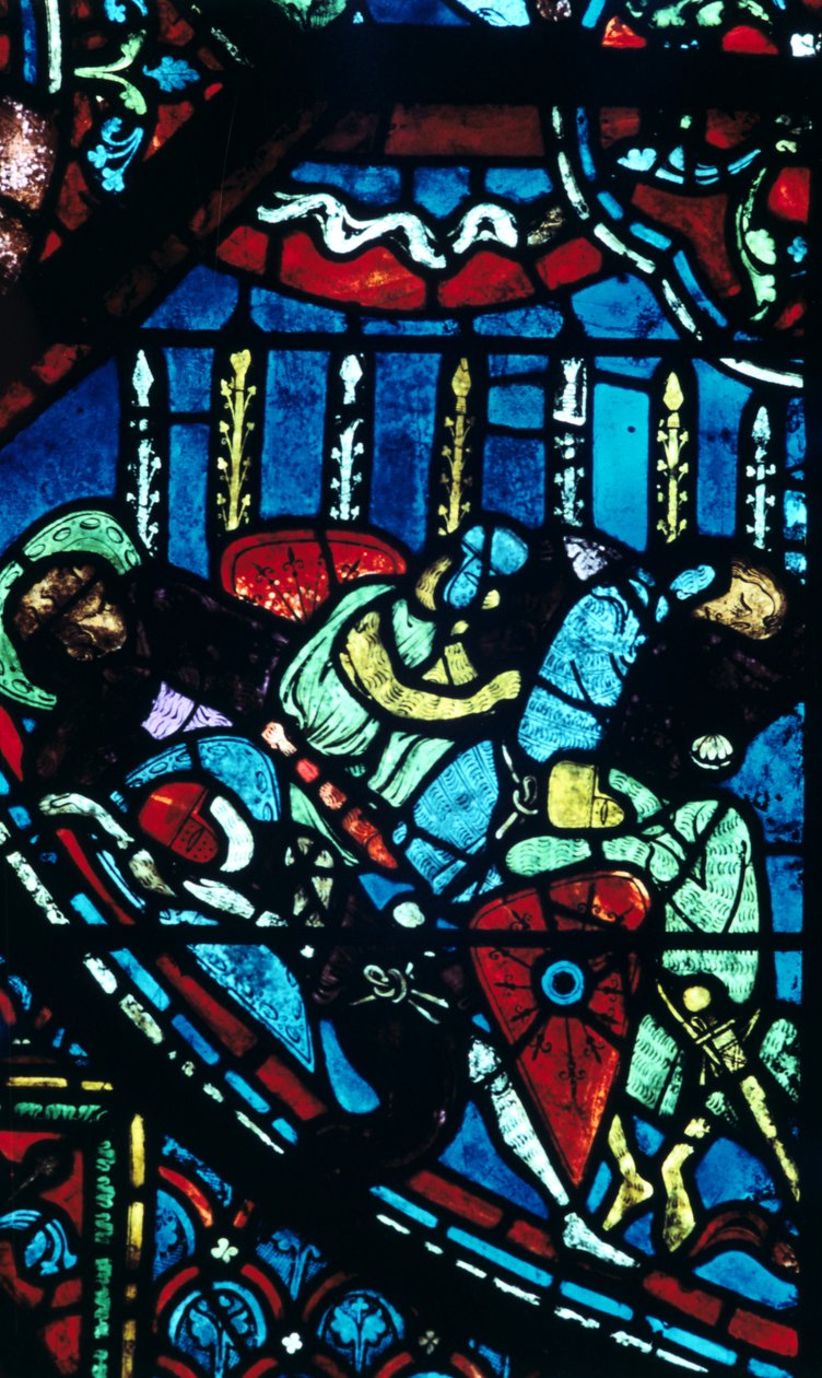 Wonder van de bloeiende lansen, glas-in-lood, Kathedraal van Chartres, Frankrijk, c1225 door Unbekannt