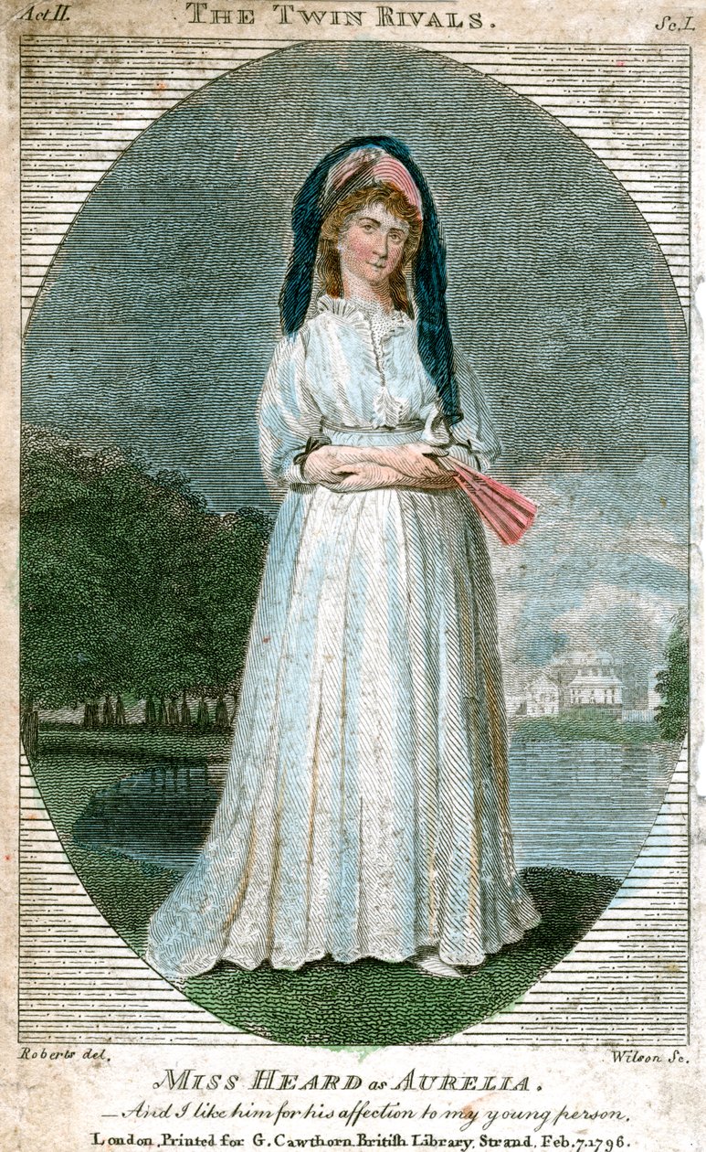 Miss Heard als Aurelia, 1796 door Unbekannt
