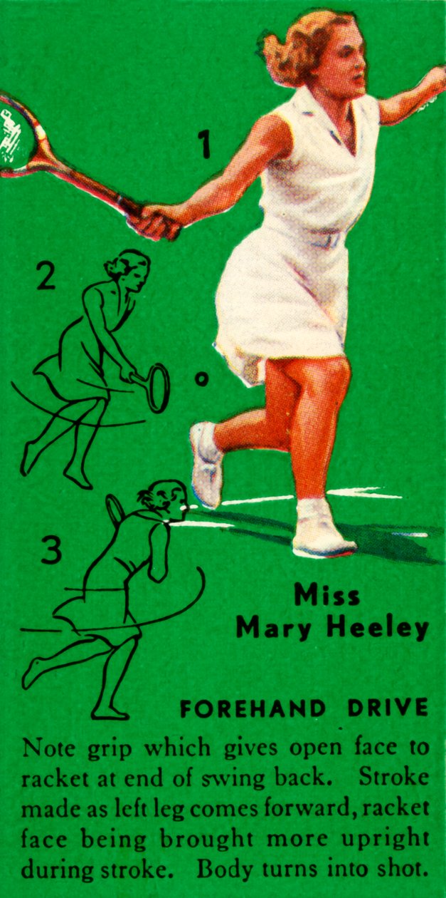 Miss Mary Heeley - Forehand Drive, ca. 1935 door Unbekannt