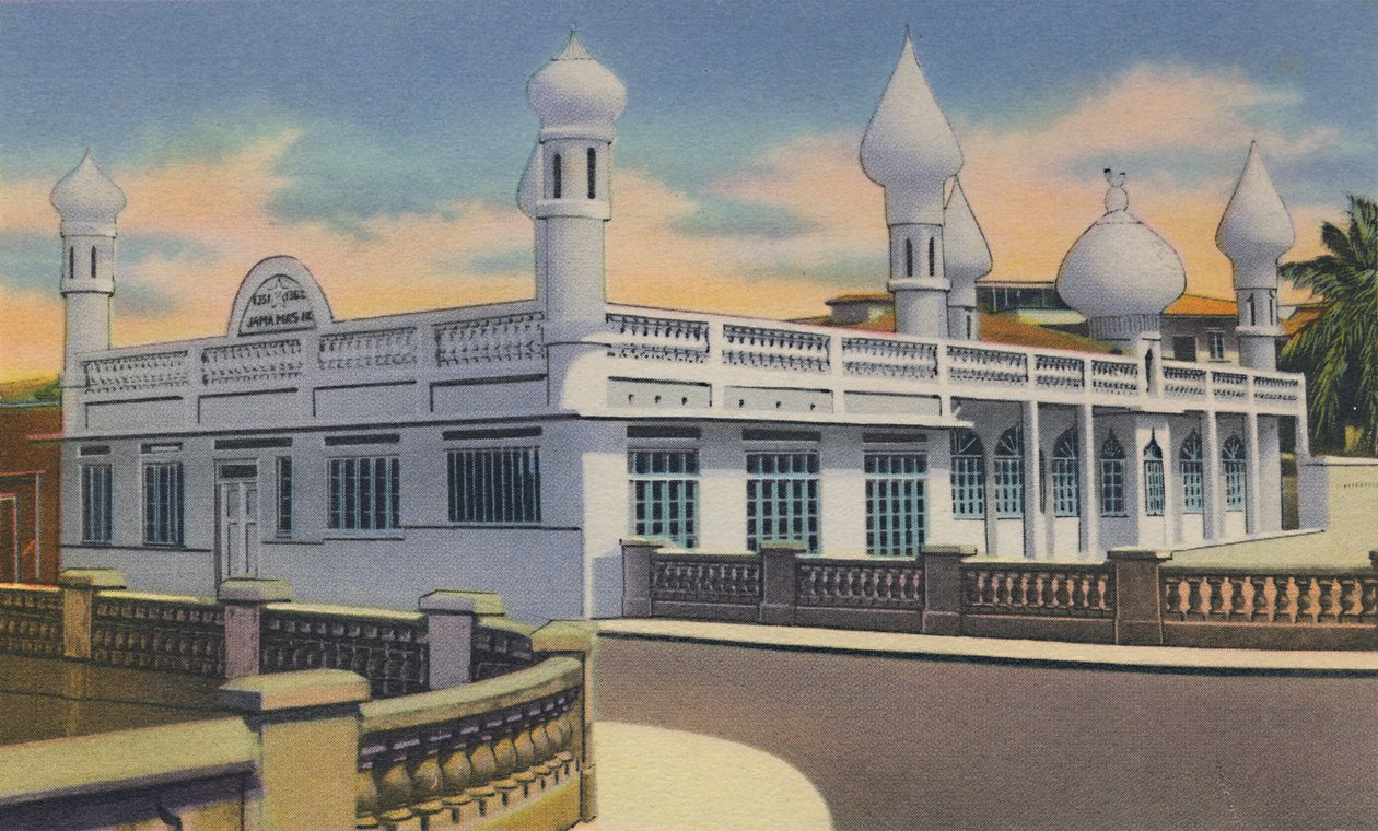 Mohammedaanse moskee, Port of Spain, Trinidad, B.W.I., ca. 1940s door Unbekannt