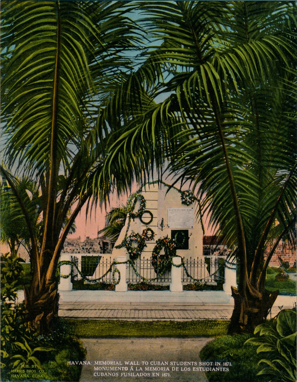 Monument voor Cubaanse medische studenten geëxecuteerd door de Spanjaarden in 1871, Havana, Cuba, ca. 1920 door Unbekannt