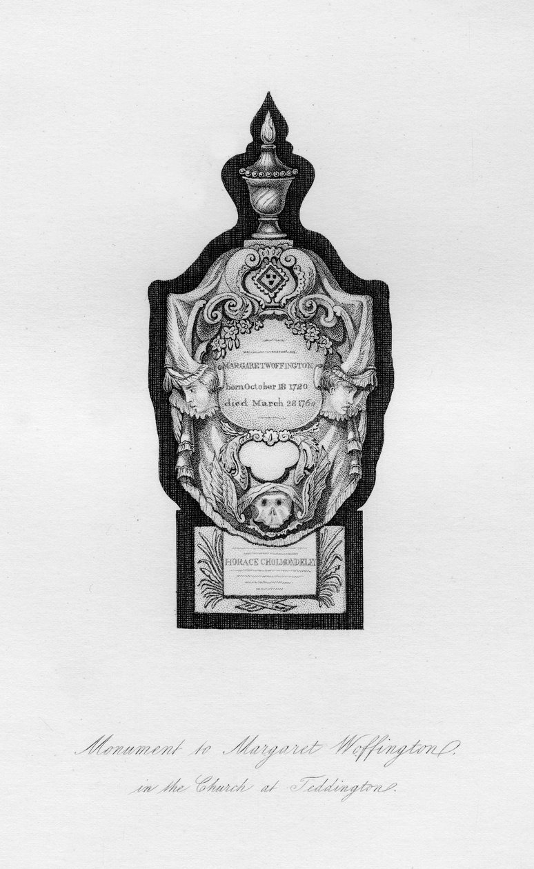 Monument voor Margaret Woffington, de actrice, in Teddington, 18e eeuw door Unbekannt