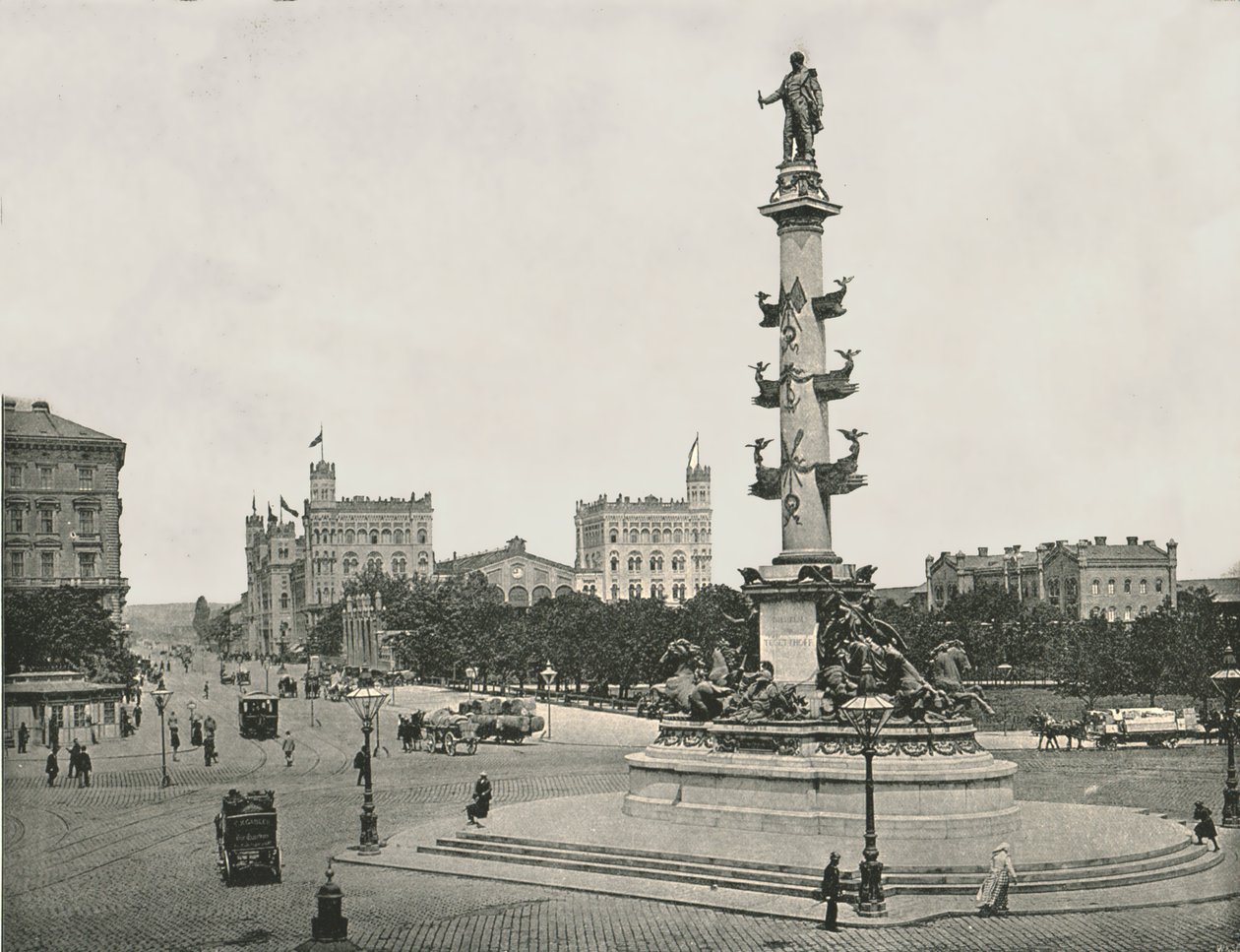 Monument voor Wilhelm von Tegetthoff op de Praterstern, Wenen, Oostenrijk, 1895 door Unbekannt