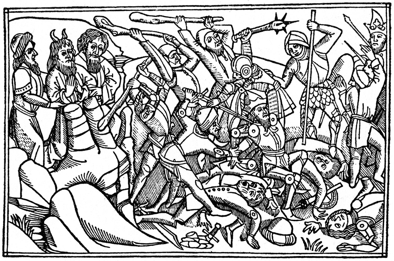 Mozes bidt voor de overwinning van Israël, 1480, 1964 door Unbekannt