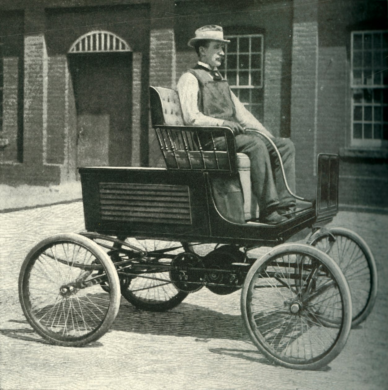 Auto uitgerust met de nieuwe opslagbatterij, 1902 door Unbekannt