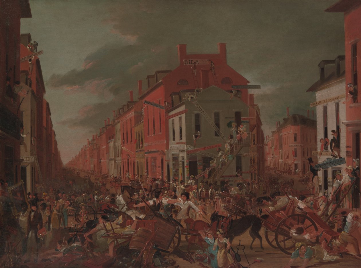 Verhuisdag in het oude New York door Unbekannt
