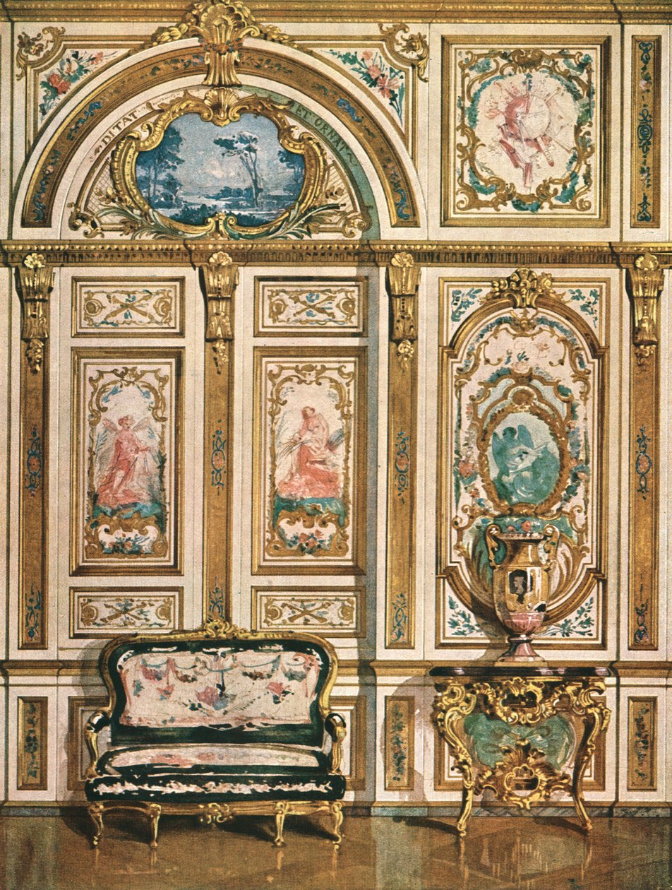 Muurschildering in het Paleis van Fontainebleau, Frankrijk, 1928 door Unbekannt