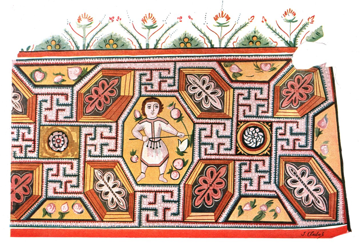 Muurschilderingen in de ruïnes van het klooster van St. Apollo in Bawit, Egypte, 1928 door Unbekannt