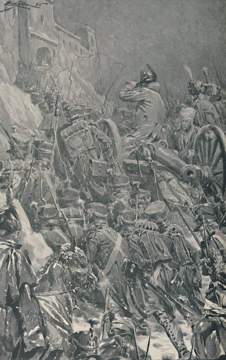 Napoleon... Bereikt het Klooster op de Top van de Guadarrama Bergen door Unbekannt
