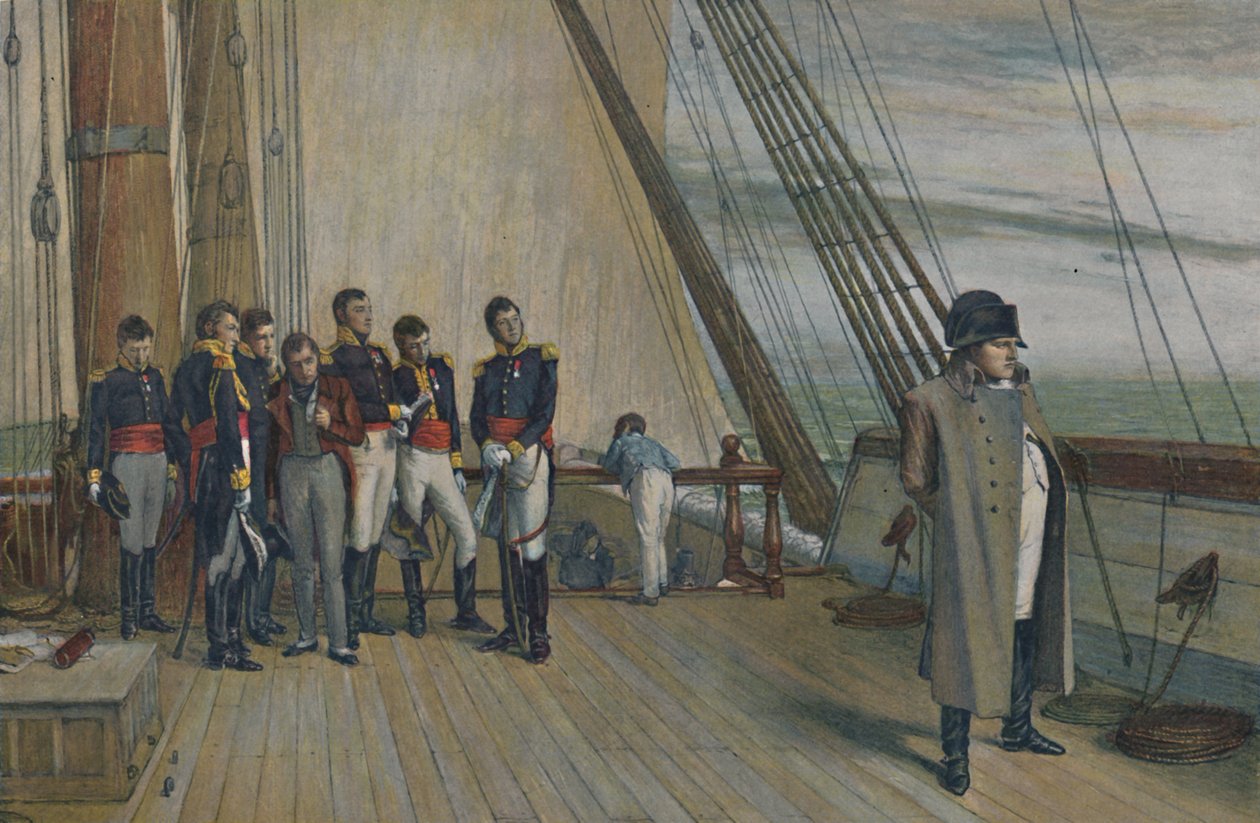 Napoleon aan Boord van H.M.S. Bellerophon, juli 1815, 1896 door Unbekannt