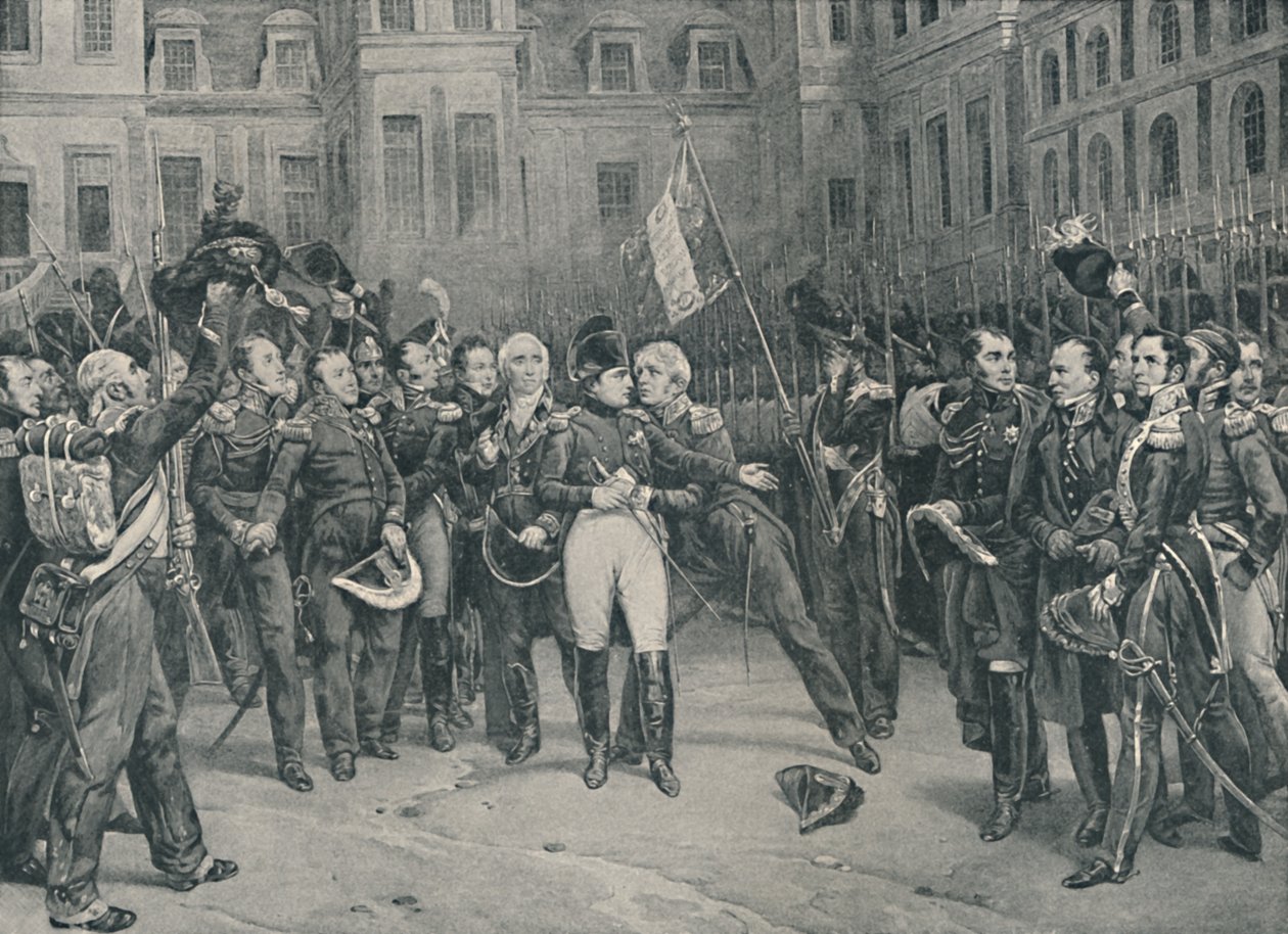 Napoleons afscheid van de Keizerlijke Garde in Fontainebleau, 20 april 1814 door Unbekannt