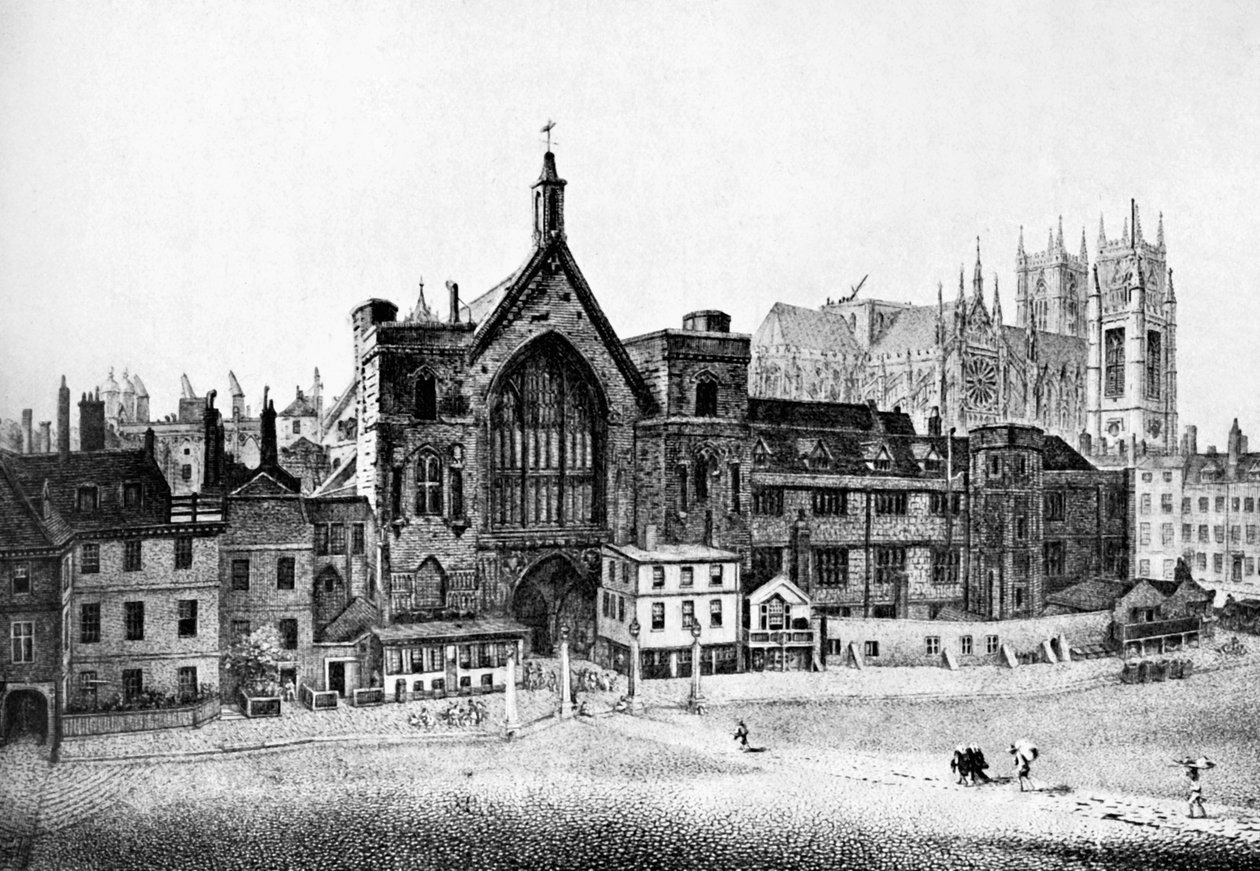 New Palace Yard, Westminster, in de 18e eeuw, ca. 1905 door Unbekannt