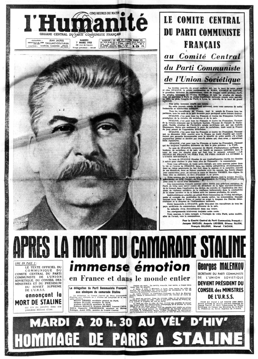 Nieuws van Stalins dood, 7 maart 1953 door Unbekannt