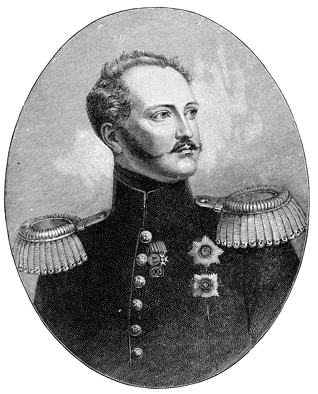 Nicolaas I 1796-1855, Tsaar van Rusland in militair uniform door Unbekannt