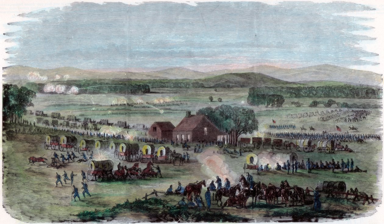 Nacht van de Slag bij Cedar Mountain, Culpeper County, Virginia, Amerikaanse Burgeroorlog, 9 augustus 1862 door Unbekannt
