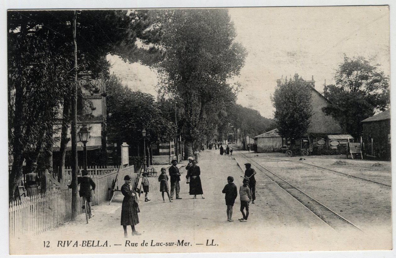 Normandië, Calvados (14), Ouistreham: uitzicht op de straat van Luc sur Mer in Riva Bella (Riva-Bella) - Ansichtkaart eind 19e-begin 20e eeuw door Unbekannt