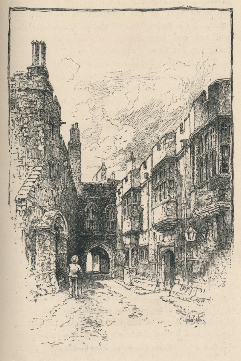 Noordelijke poort en bibliotheek, vanaf de toren van koning Jan, 1895 door Unbekannt