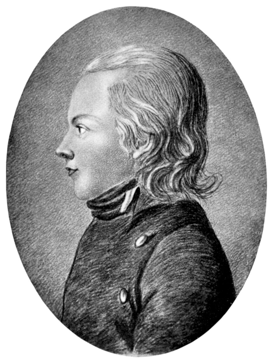 Novalis Friedrich von Hardenberg, Duitse romantische dichter en romanschrijver, ca. 1800 door Unbekannt