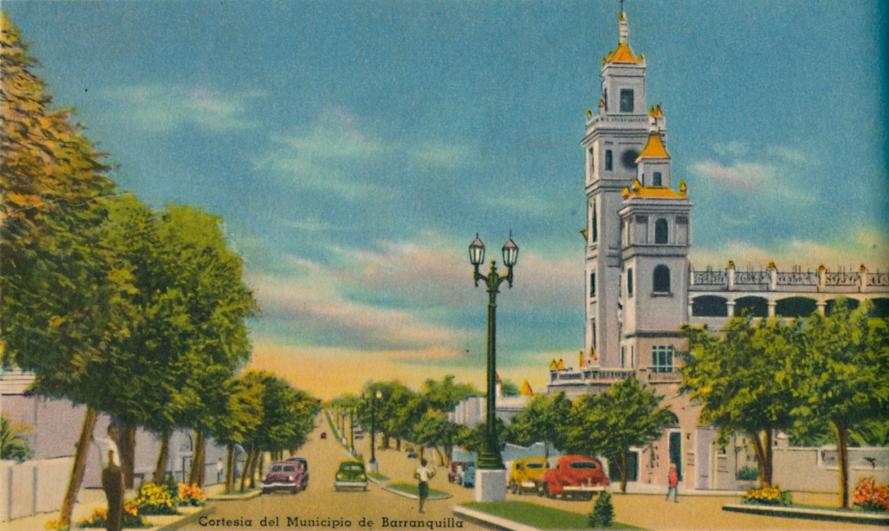 Olaya Herrera Avenue, Barranquilla, ca. 1940s door Unbekannt