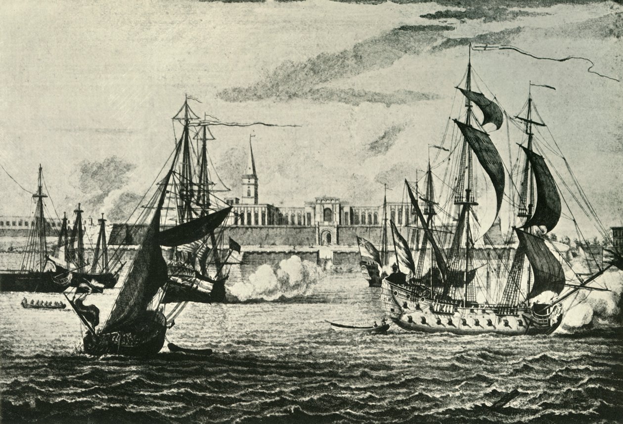 Oude Fort William, vanaf de rivier door Unbekannt