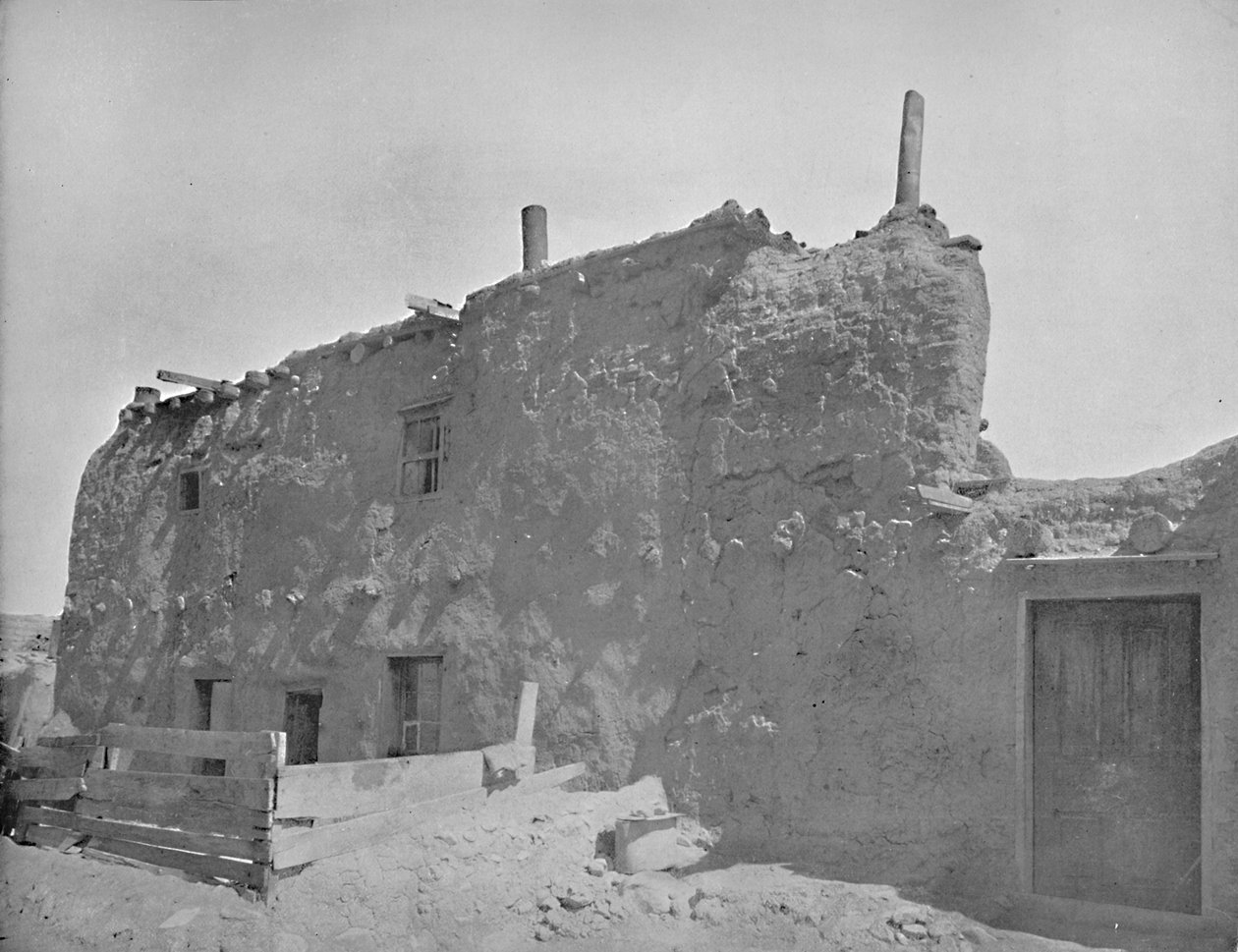 Oudste huis in de Verenigde Staten, Santa Fe, New Mexico door Unbekannt
