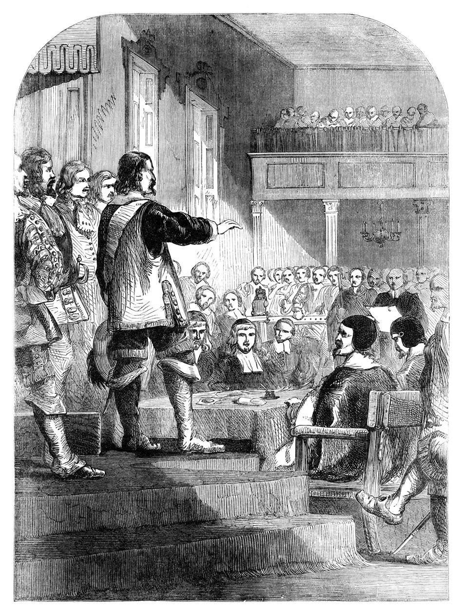 Oliver Cromwell 1599-1658 weigert de kroon te accepteren, ca. 1902 door Unbekannt