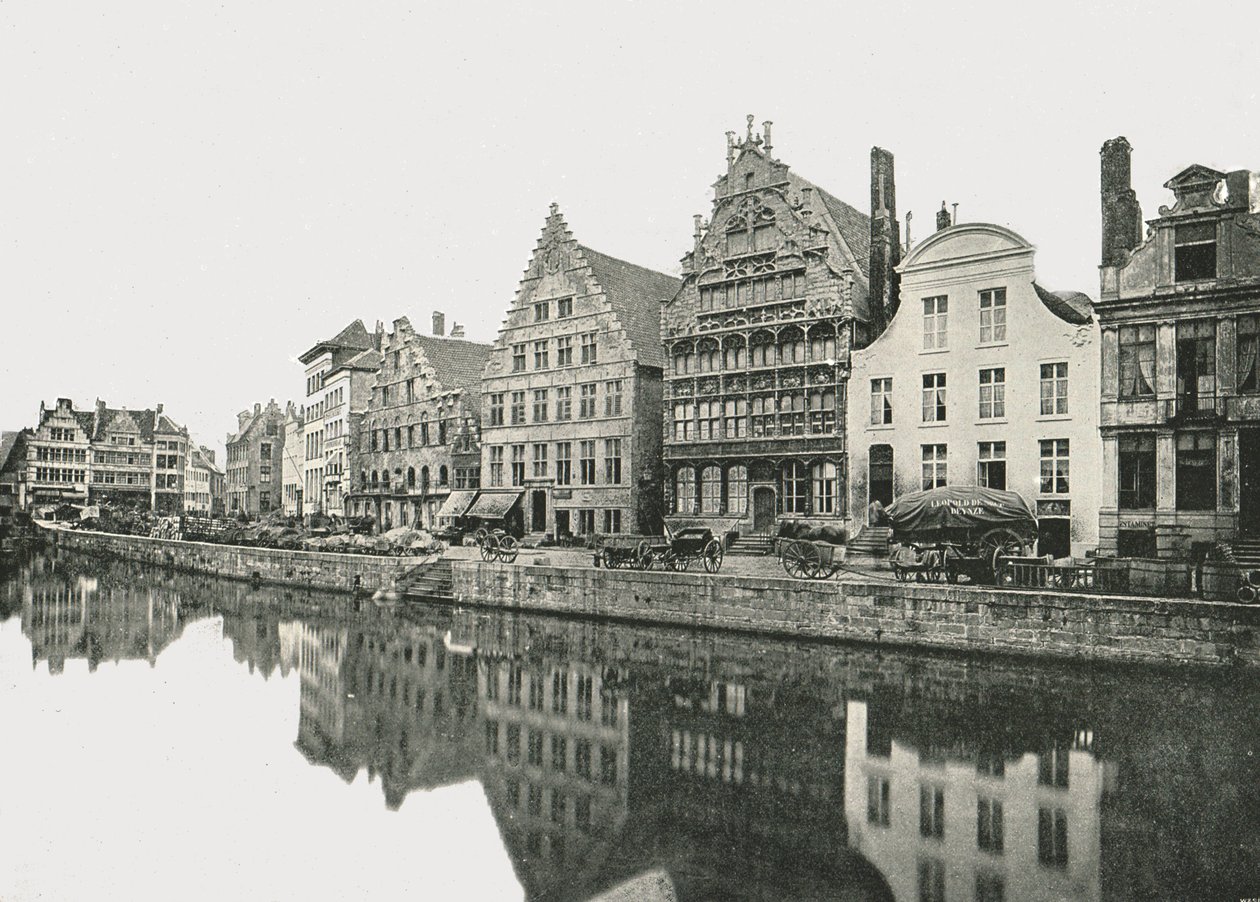 Aan de oever van de Schelde, Gent, België, 1895 door Unbekannt