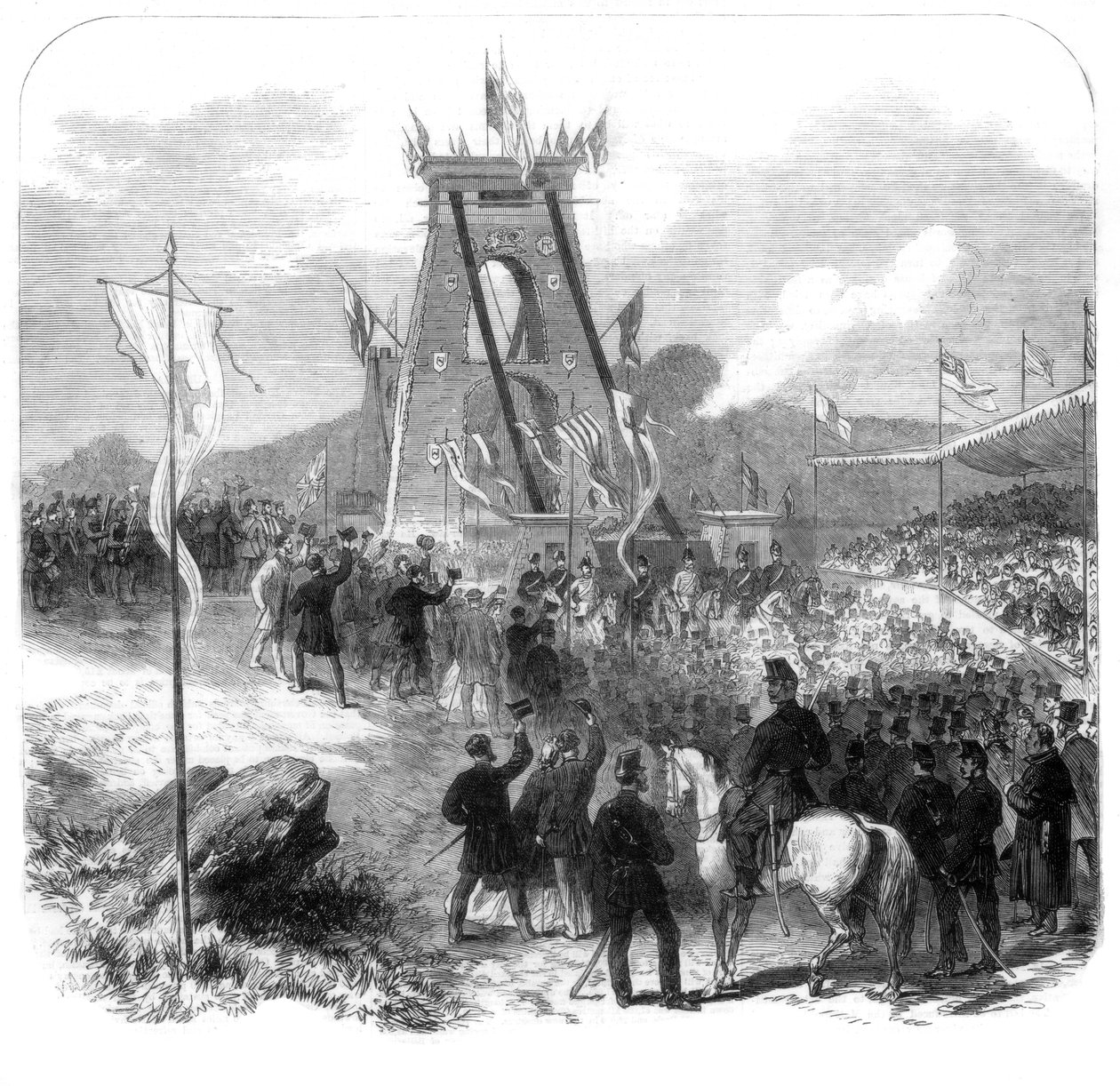 Opening van de Clifton Suspension Bridge, Bristol, 1864 door Unbekannt