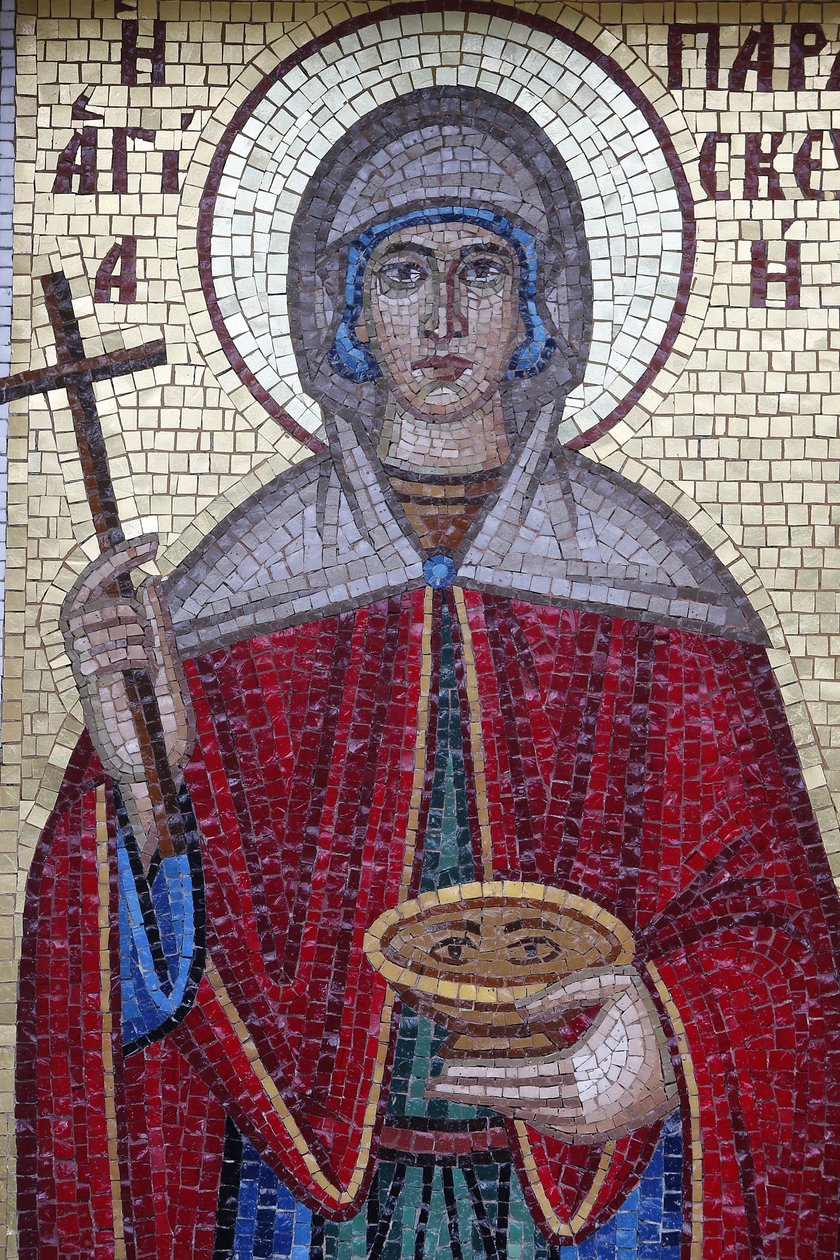 Orthodox mozaïek in een Troodos dorp. Sta Paraskevi, 20150510, Cyprus door Unbekannt