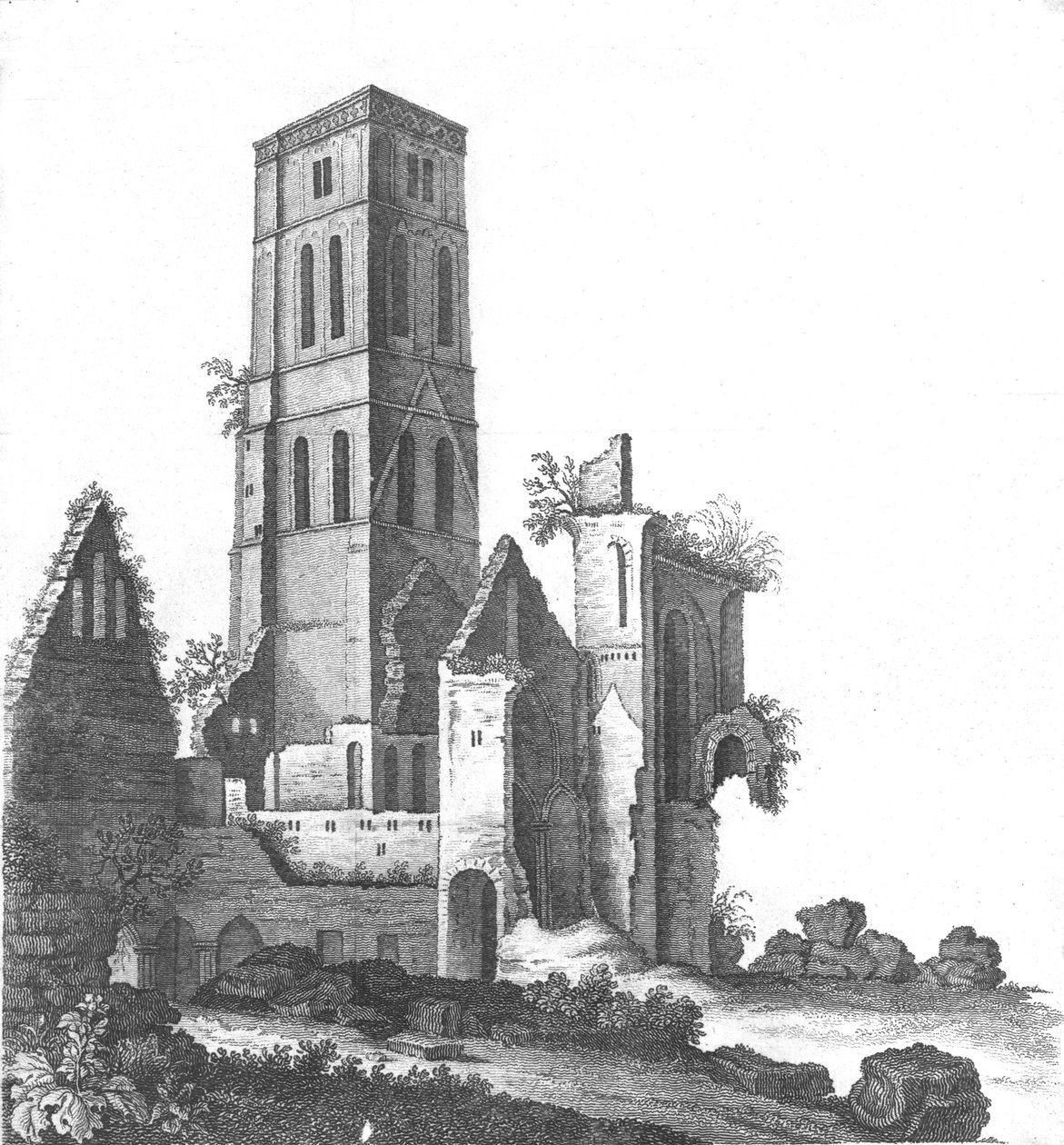 Osney Abbey nabij Oxford, eind 18e-begin 19e eeuw door Unbekannt