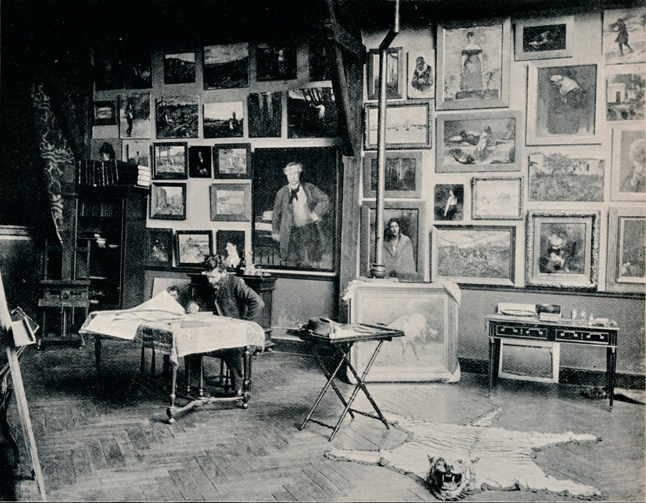 P. Roll in zijn studio, c1897 door Unbekannt