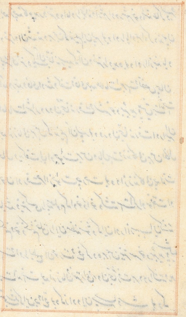 Pagina uit Verhalen van een Papegaai Tuti-nama: lege tekstpagina, ca. 1560 door Unbekannt