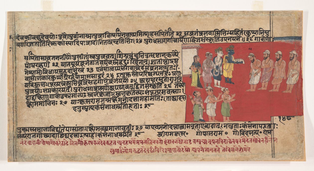 Pagina uit een Verspreide Bhagavata Purana Oude Verhalen van Heer Vishnu, ca. 1630-50 door Unbekannt