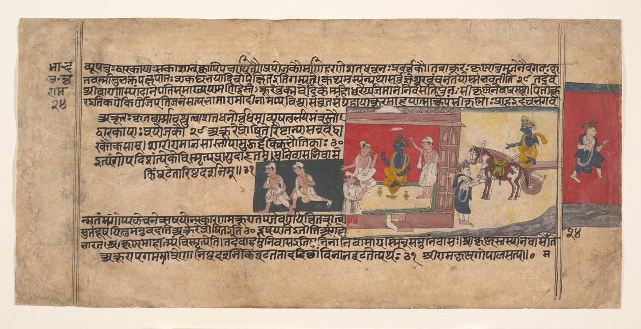 Pagina uit een Verspreid Bhagavata Purana Manuscript, ca. 1620-30 door Unbekannt