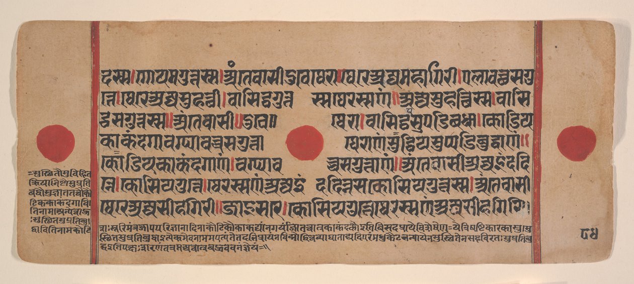 Pagina uit een Verspreid Kalpa Sutra Jain Boek van Rituelen, 15e eeuw door Unbekannt