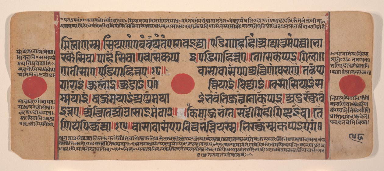 Pagina uit een Verspreid Kalpa Sutra Jain Boek van Rituelen, 15e eeuw door Unbekannt