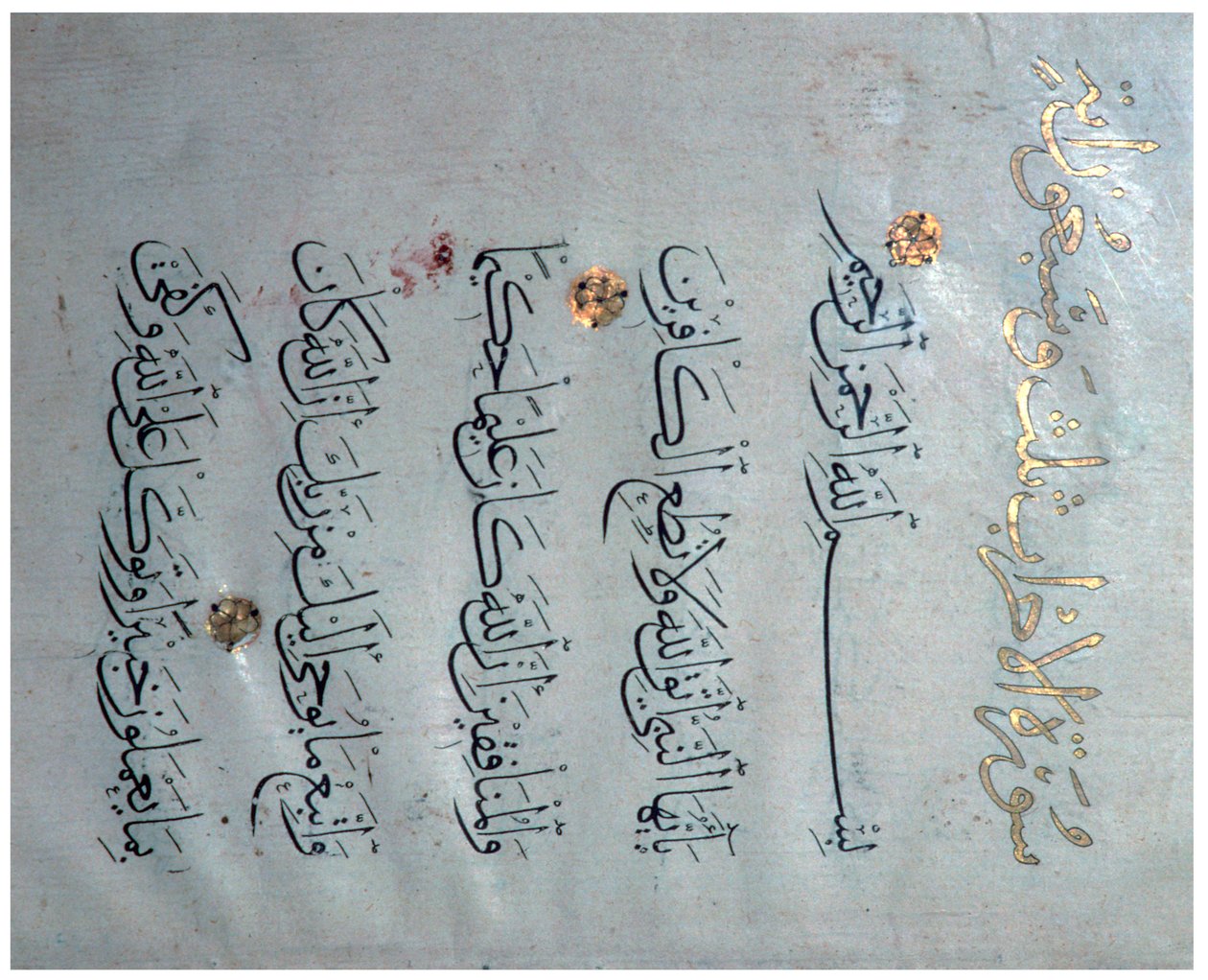 Pagina van de Koran in Maghrebi-schrift, 12e eeuw door Unbekannt