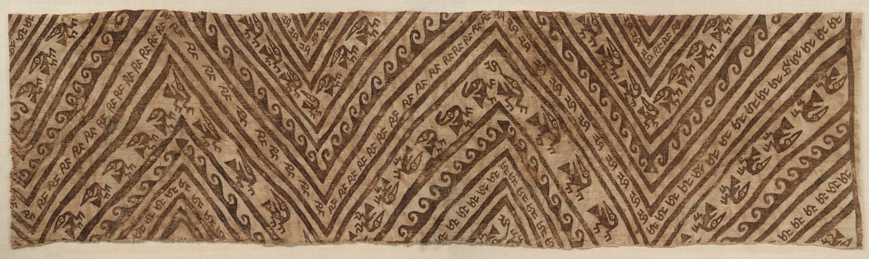 Beschilderde Wikkel voor Mummie, ca. 1100-1400 n.Chr. door Unbekannt