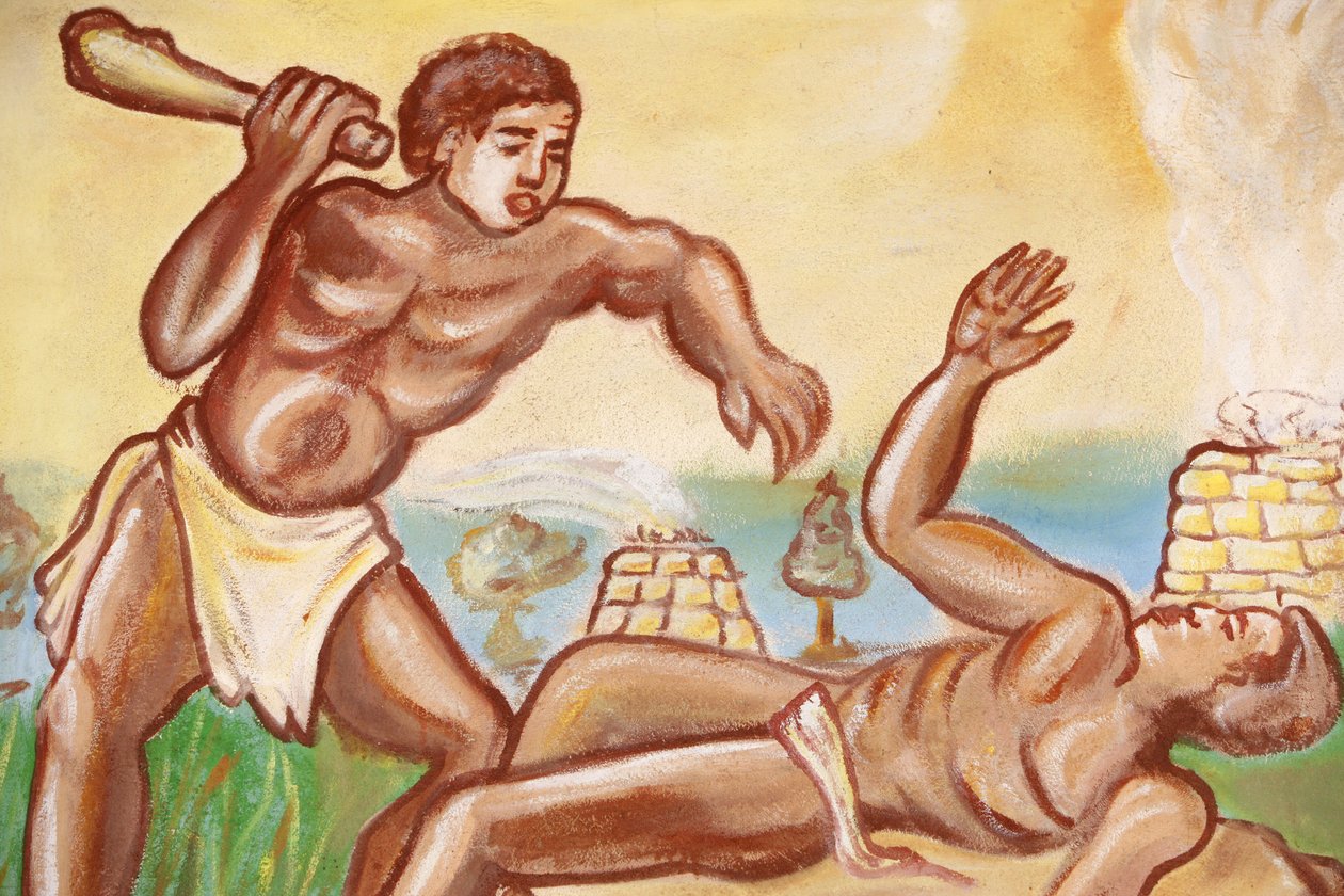 Schilderij in Onze-Lieve-Vrouw van Togo kerk: Kaïn & Abel, Togoville, Togo door Unbekannt