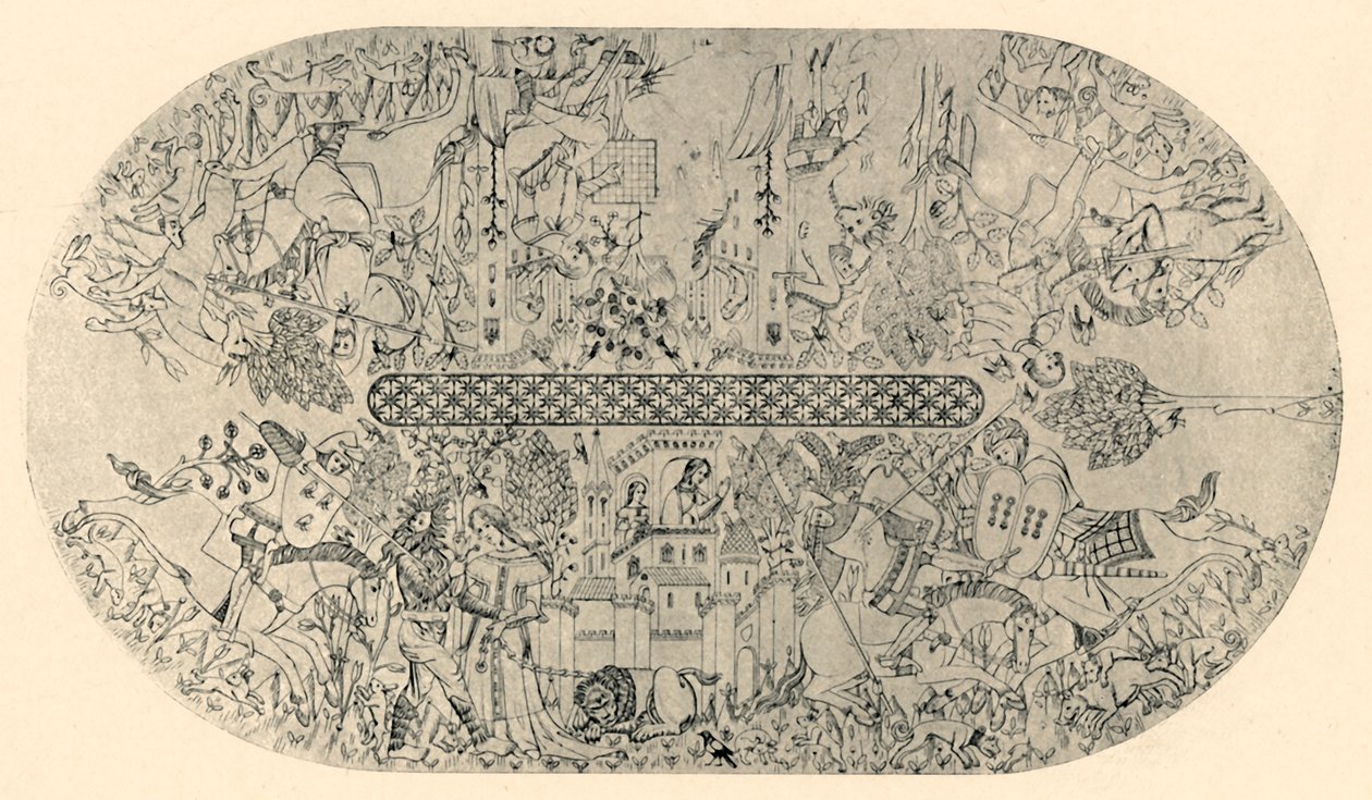 Schildering op het plafond van de zaal van justitie, nr. 3, 1907 door Unbekannt