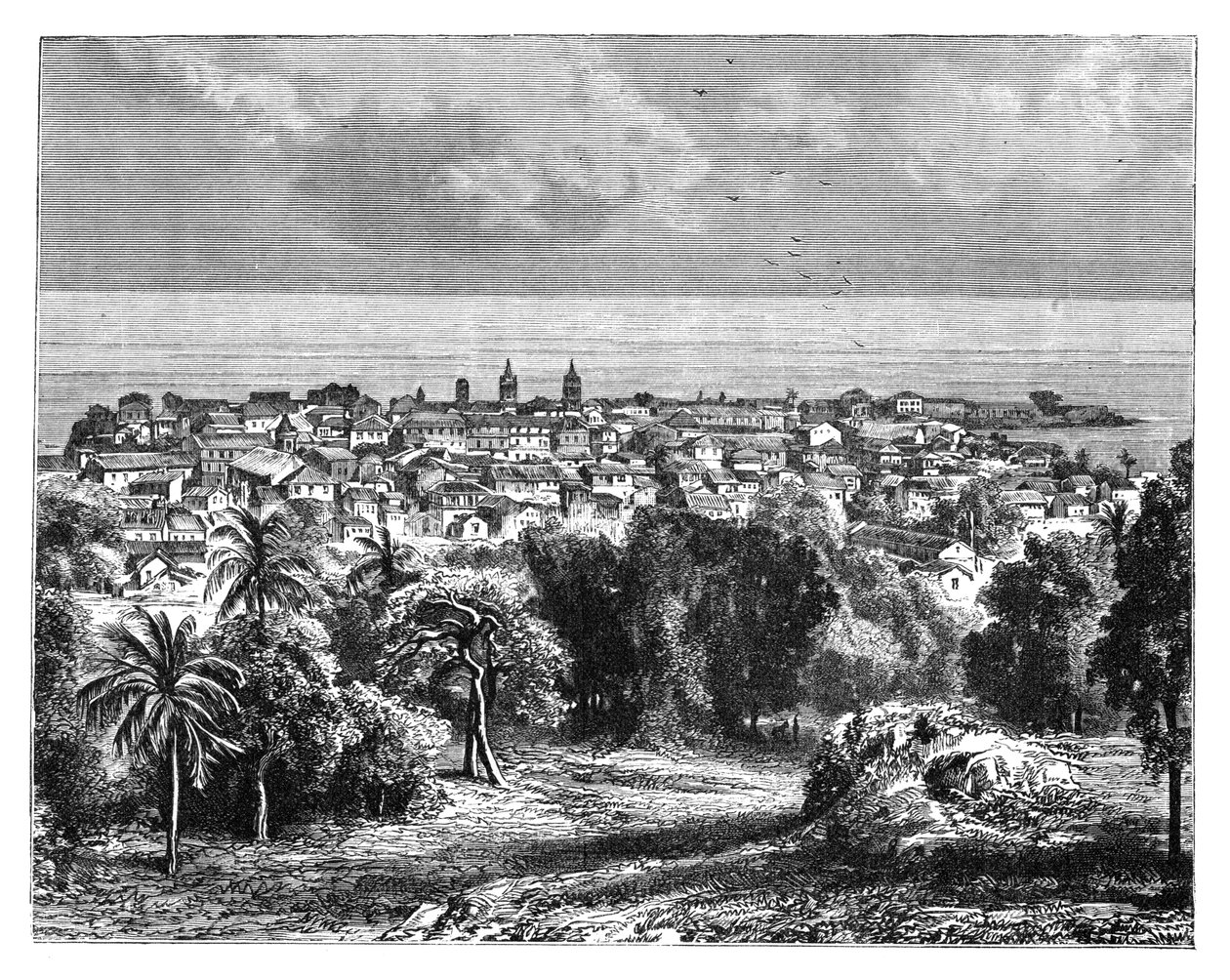 Panama-Stad vanaf Mount Ancon, ca. 1890 door Unbekannt