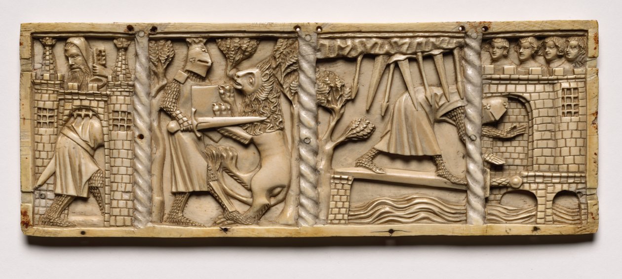 Paneel van een Kist met Scènes uit Hofromances, 1330 door Unbekannt