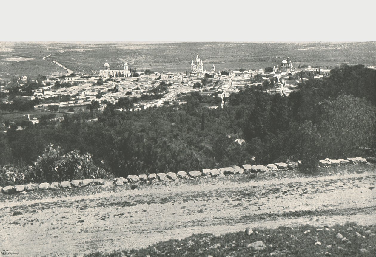 Panorama van de stad, San Miguel de Allende, Mexico, 1895 door Unbekannt