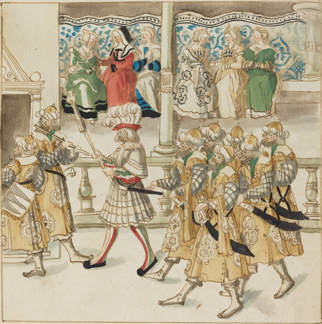 Paraderende ridders in oosterse kostuums, ca. 1515 door Unbekannt