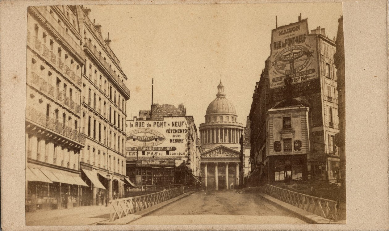 Parijse Commune (1871): uitzicht op het Pantheon en de rue Soufflot door Unbekannt